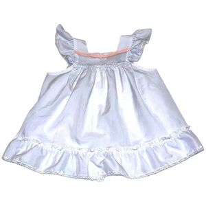 Vintage Alyssa Ruffle Sleeve Dress - Size 4, White with Pink Accent